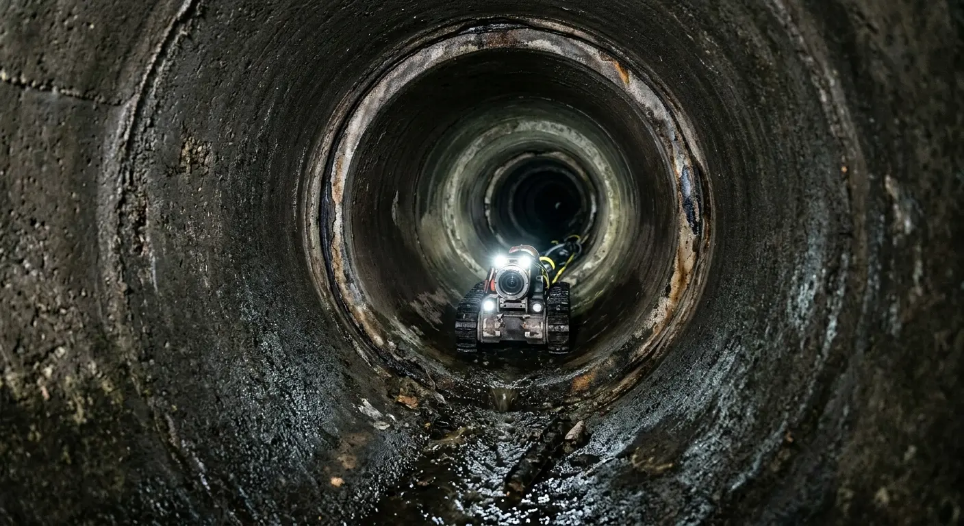 Robotic sewer camera inspecting pipe interior for Sewer Line Cleaning in Myrtle Beach